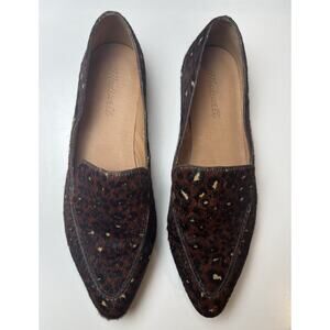 Madewell Shoes Womens 9.5 Brown The Frances Skimmer Leopard Calf Hair Loafers